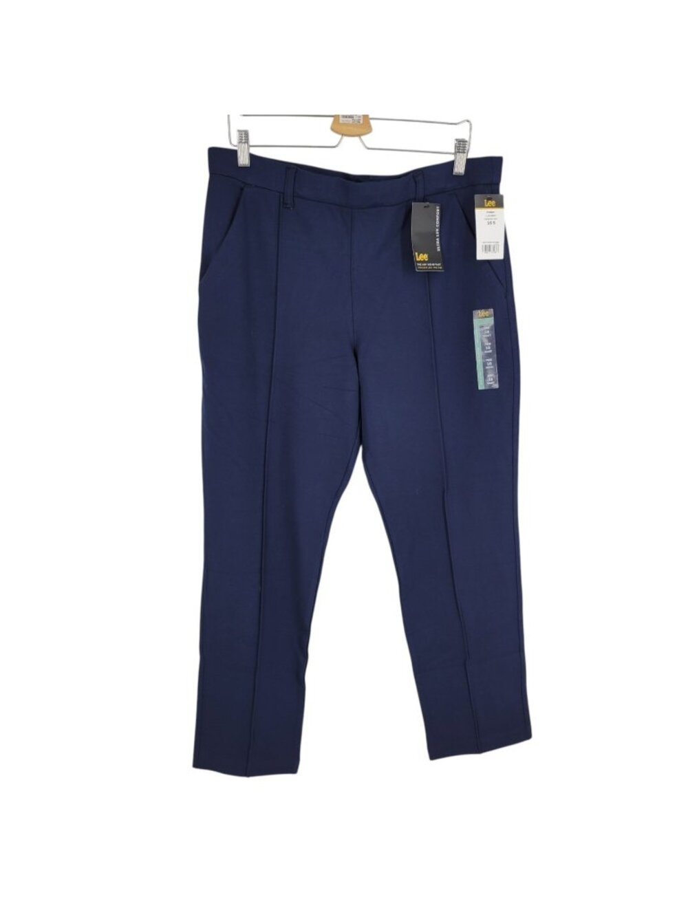 Lee Ultra Lux Comfort 16 Short Any Wear Pants Straight Leg Mid Rise NWT Navy